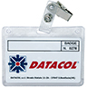 Porta badge in plastica con clip cromata