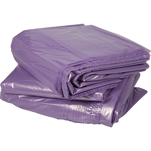 Saco de polietileno morado para residuos 85x110 cm 100 piezas