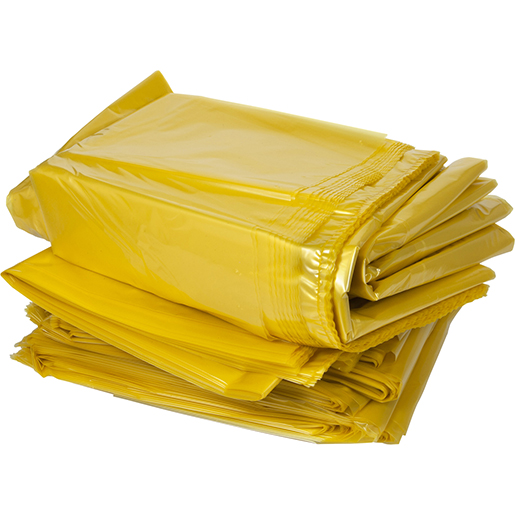 Sacco in polietilene giallo per rifiuti 85x110 cm 100 pezzi Sacco in polietilene giallo per rifiuti 85x110 cm 100 pezzi