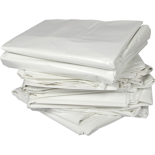 Sacco in polietilene bianco per rifiuti 85x110 cm 100 pezzi Sacco in polietilene bianco per rifiuti 85x110 cm 100 pezzi