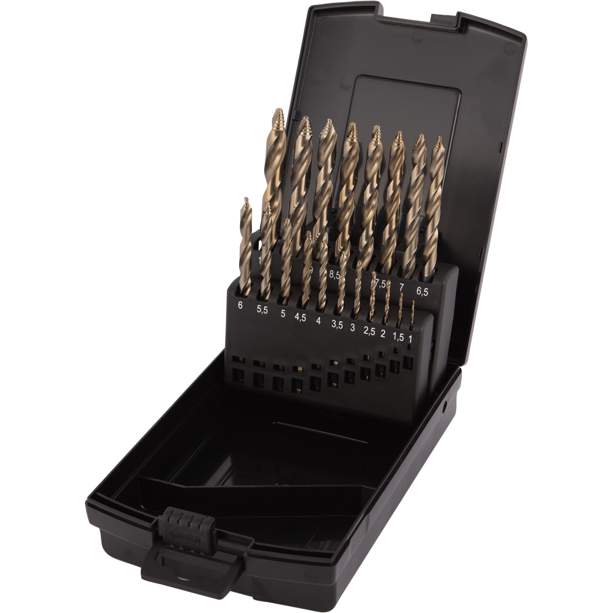 Assortimento 19 punte HSS CO 5% PREMIUMLINE STEP MAX