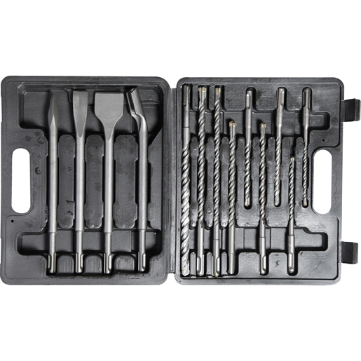 Assortment of SDS-PLUS drill bits and chisels