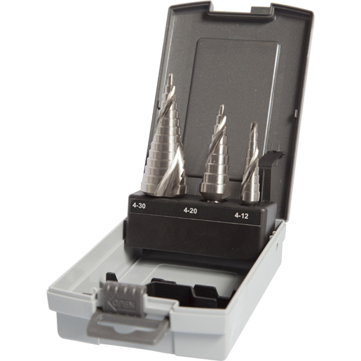 Assortimento di frese a gradini in acciaio super rapido HSS