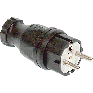 Spina maschio gomma 2 poli terra 16 A /230 V