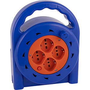 10-Meter-Kabeltrommel mit 4 Schuko-Steckdosen