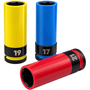 Juego de vasos de impacto 1/2" con protección de nylon