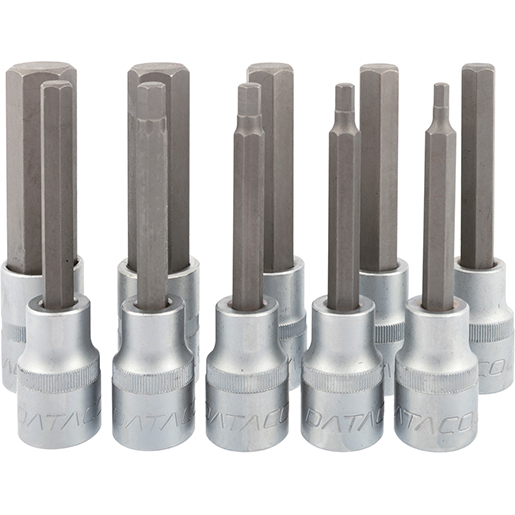 Set chiavi a bussola maschio esagonali lunghe 10 pezzi