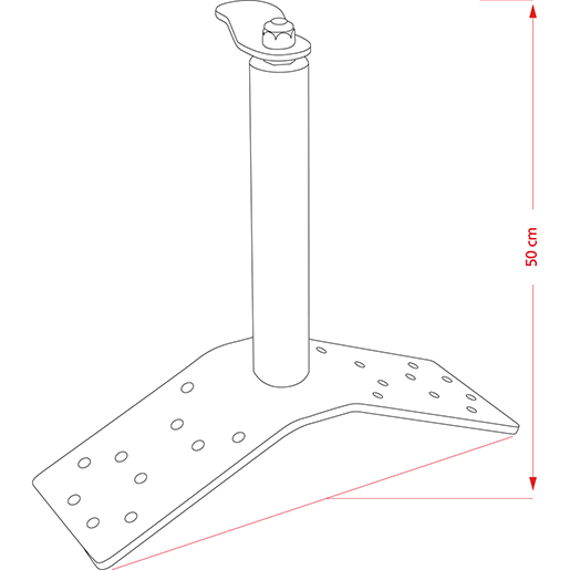Verankerungsgerät mit langer doppelter Neigung, 50 cm Technische Zeichnung von Verankerungsgerät mit langer doppelter Neigung, 50 cm 100