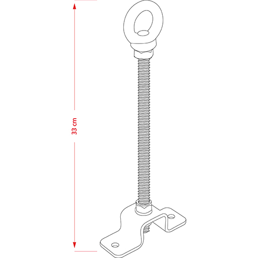 TRAGFÄHIGER VERANKERUNGSPUNKT 33 CM Technische Zeichnung von TRAGFÄHIGER VERANKERUNGSPUNKT 33 CM 100
