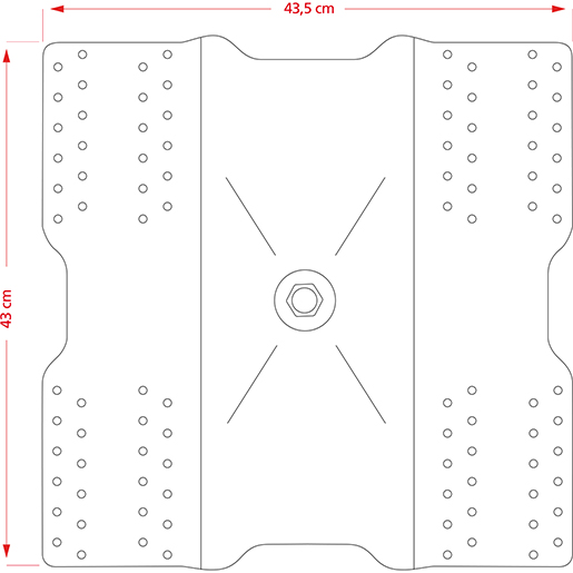 Technische Zeichnung von GEWELLTE DREHSCHEIBE MAXI XL 100