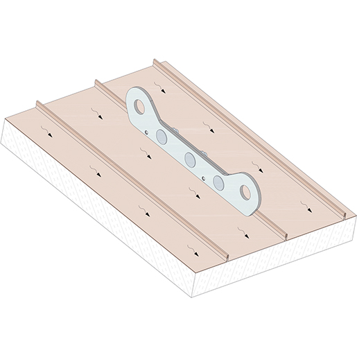 Technische Zeichnung von Doppelter Klemmpunkt für Anschlagpunkte Typ A 100
