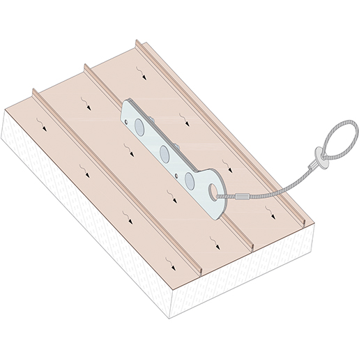 Technische Zeichnung von Flexibler Klemmpunkt für Anschlagpunkte Typ A 100