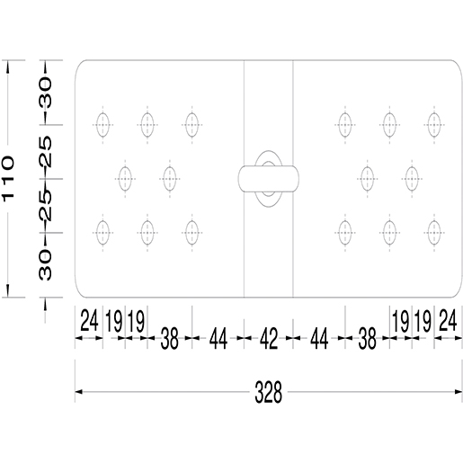 Technische Zeichnung von Langer Doppelneigungsträger 30 cm EVOSAFE 100