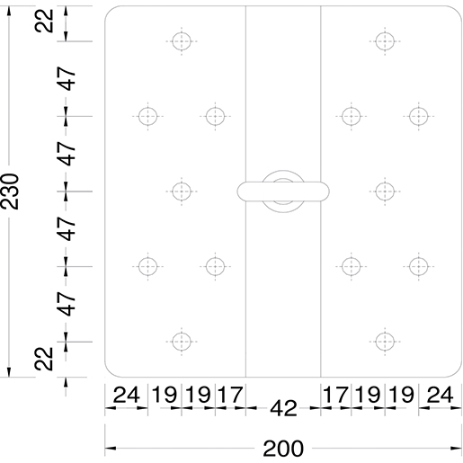 Technische Zeichnung von Kurzer Doppelneigungsträger 50 cm EVOSAFE 100