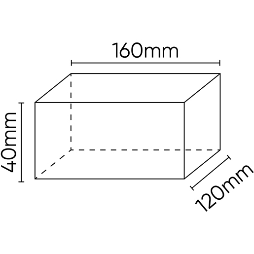 Dibujo técnico de Taco de goma para elevador 160x120x40 100