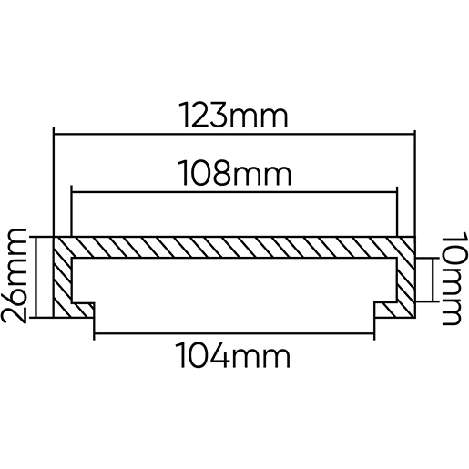 Dibujo técnico de Taco elevador Ravaglioli/ Werther 123mm 100