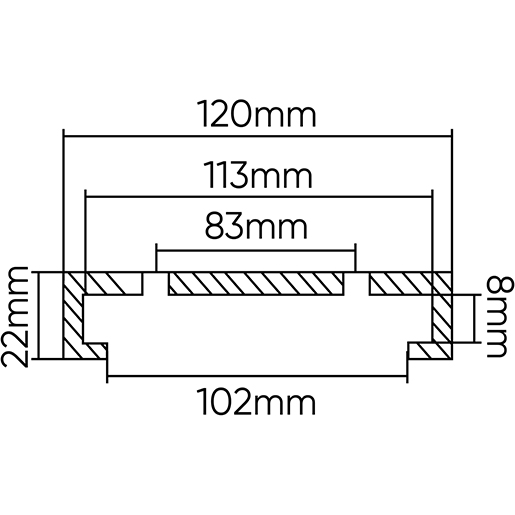 Dibujo técnico de Taco para elevador Maha 120mm 100