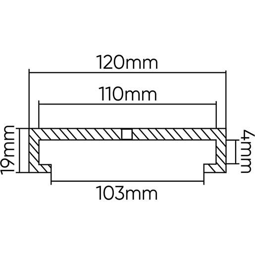 Dibujo técnico de Taco para elevador Jab, Beckera, ATH, Hormann y Herm 120mm 100