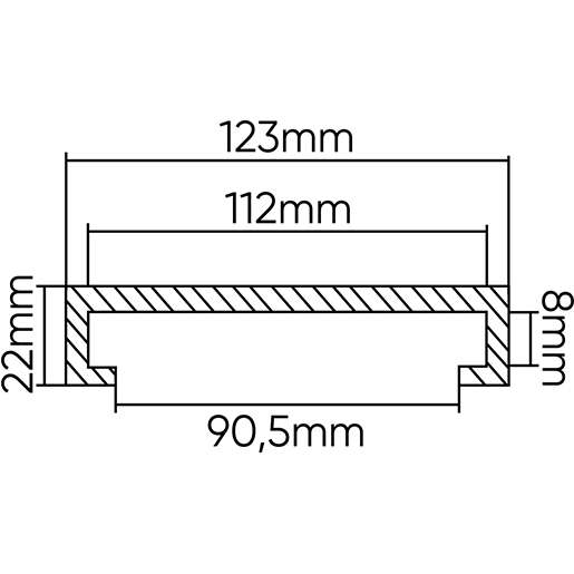 Dibujo técnico de Taco para elevador Rotary 123mm 100
