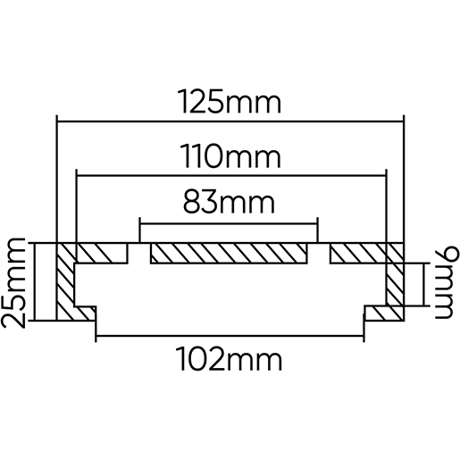 Dibujo técnico de Taco para elevador Ime y Slift 125mm 100
