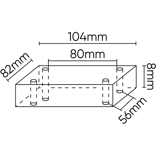 Dibujo técnico de Taco para elevador Rotary 104x82mm 100