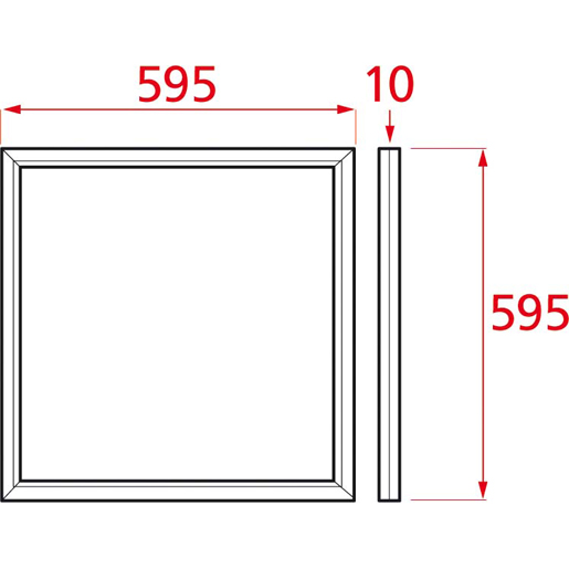 Technische Zeichnung von LED-Panel 42 W 4000 °K 3900 lm 595x595 mm 100