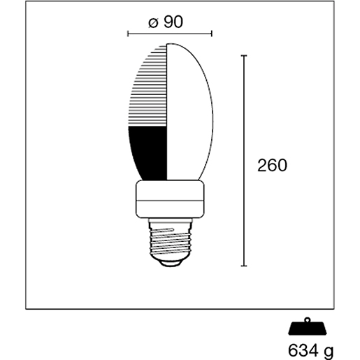 DREHBARE LAMPE PLOSE STREET E40 Technische Zeichnung von DREHBARE LAMPE PLOSE STREET E40 100
