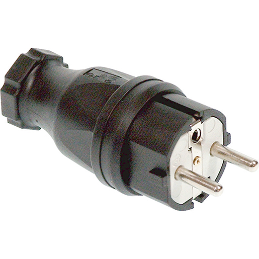 Spina maschio gomma 2 poli terra 16 A /230 V