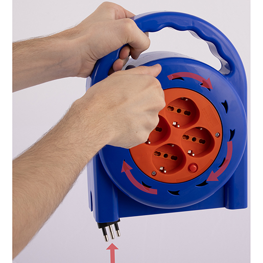 Verwendung von 10-Meter-Kabeltrommel mit 4 Schuko-Steckdosen 505