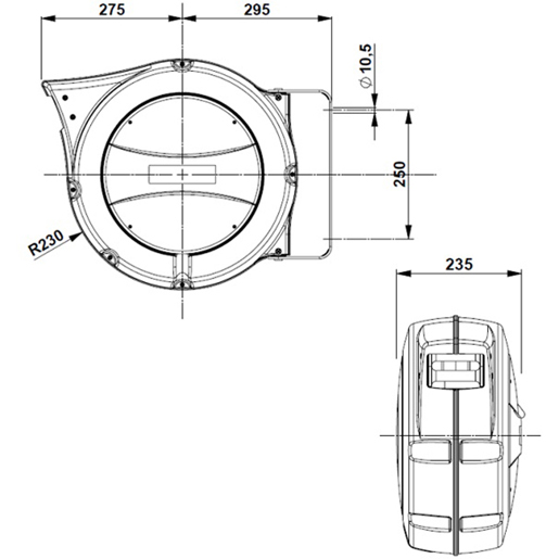 Disegno tecnico di Avvolgitore MAXI automatico con tubo 100