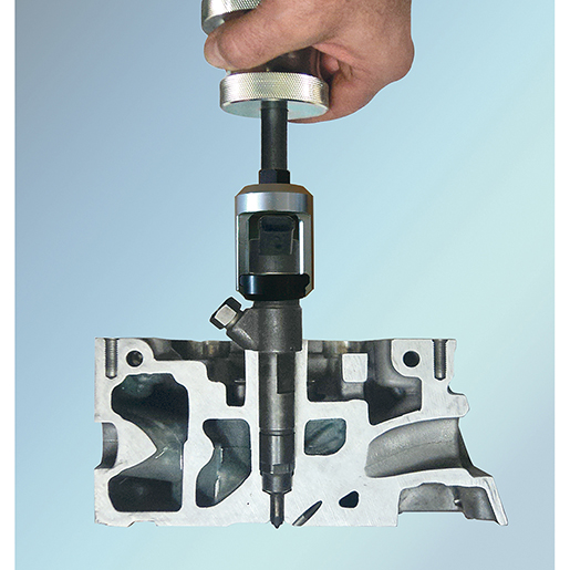 Utilisation de Kit d’extraction de pince et de douille pour injecteurs 500