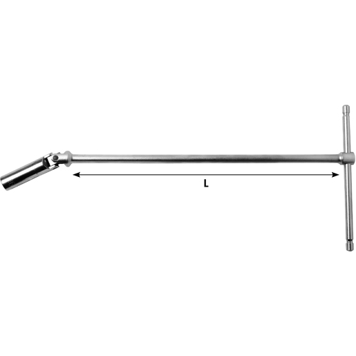 Dessin technique de Clé pour bougie avec douille articulée 105