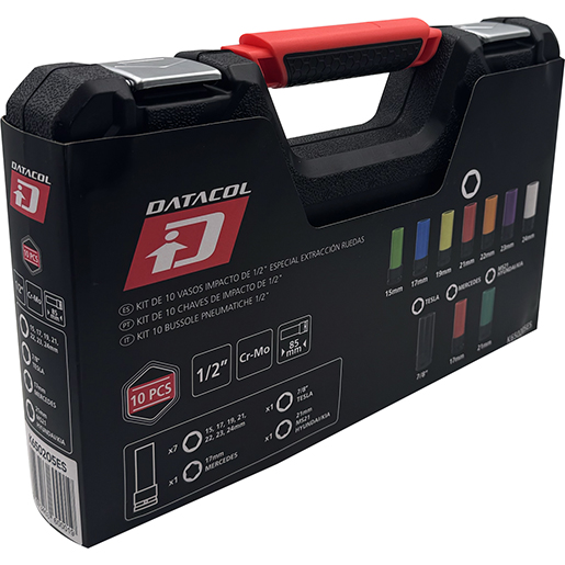 Kit de 10 vasos impacto de 1/2" especial extracción ruedas