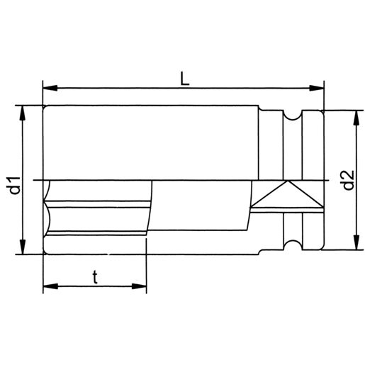 Disegno tecnico di Bussola IMPACT serie lunga 100
