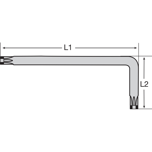 Disegno tecnico di Chiavi a L maschio RESITORX 100