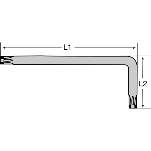 Dibujo técnico de Juego de llaves macho TORX 100