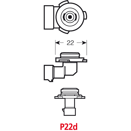 Dessin technique de AMPOULE HALOGENE HB4 12V 55W 100