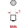 Dessin technique de AMPOULE LED 24V 1 LED   BA9S BLEU 100