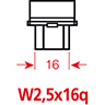 Lampe de position 2 filaments W2,5X16Q 12 V 27 - 7 W Dessin technique de Lampe de position 2 filaments W2,5X16Q 12 V 27 - 7 W 100