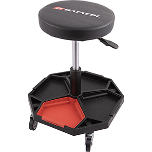 Taburete neumático con ruedas y bandeja para herramientas