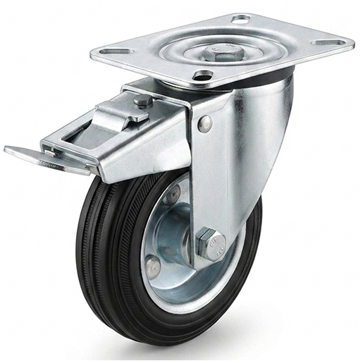 Räder mit drehbarem Halter und Vorderradbremse für Handwagen