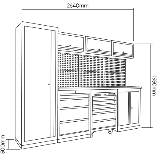 Detalle de Conjunto de muebles modulares DATACOL 305