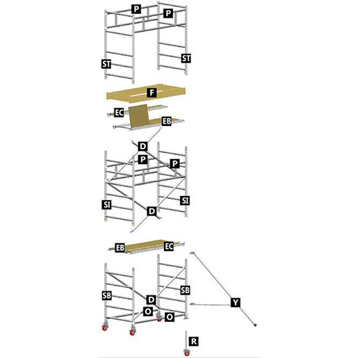 Detail von Professionelles Aluminium-Fahrgerüst JOLLY 325