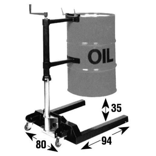 Dessin technique de CHARIOT MANUEL POUR FUT 200 L 100
