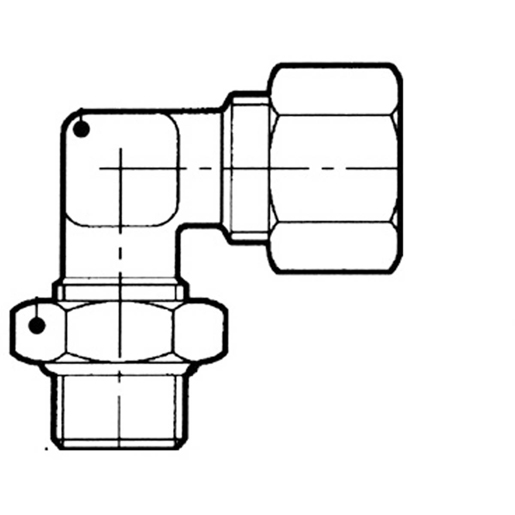 Technische Zeichnung von Winkelstück schwenkbar 100