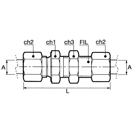 GERADES VERB+UEBERGANGSST.12S Technische Zeichnung von GERADES VERB+UEBERGANGSST.12S 100