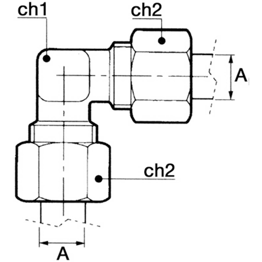 Technische Zeichnung von Verbindungswinkelstück 100