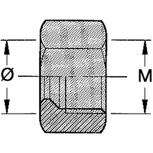 Technische Zeichnung von Messing-Spannmutter 100