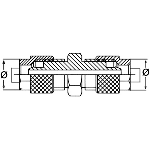 Technische Zeichnung von Gerade Kupplung 100