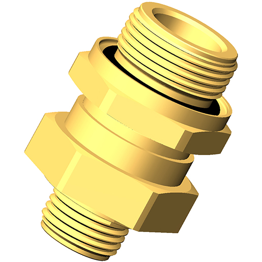 Durchgangsverschraubung männlich mit O-Ring und Kontermutter
